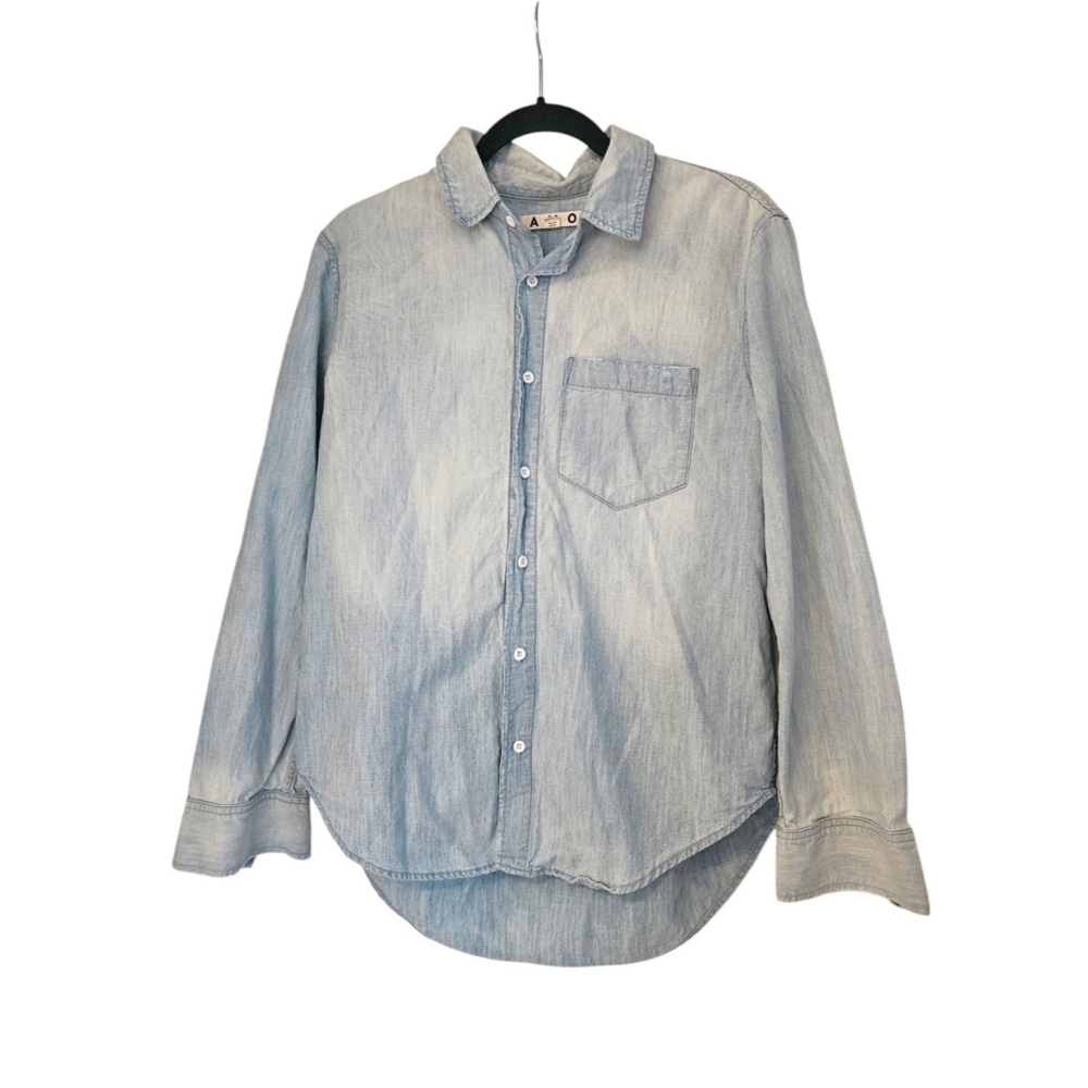 AMO Denim Chambray Button Up 100% Cotton Medium